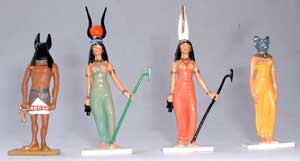 Egypte Anubis et 3 déesses - pas de stock